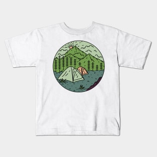 Adventure Camp Monoline Kids T-Shirt